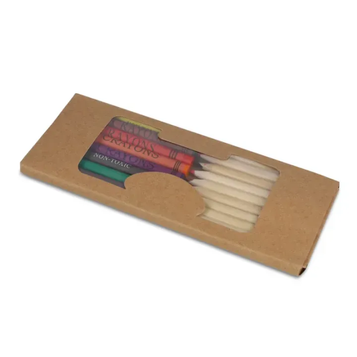 Colouring pencils and crayons in kraft box - LT91577 (N0094)